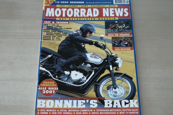 Deckblatt Motorrad News (12/2000)